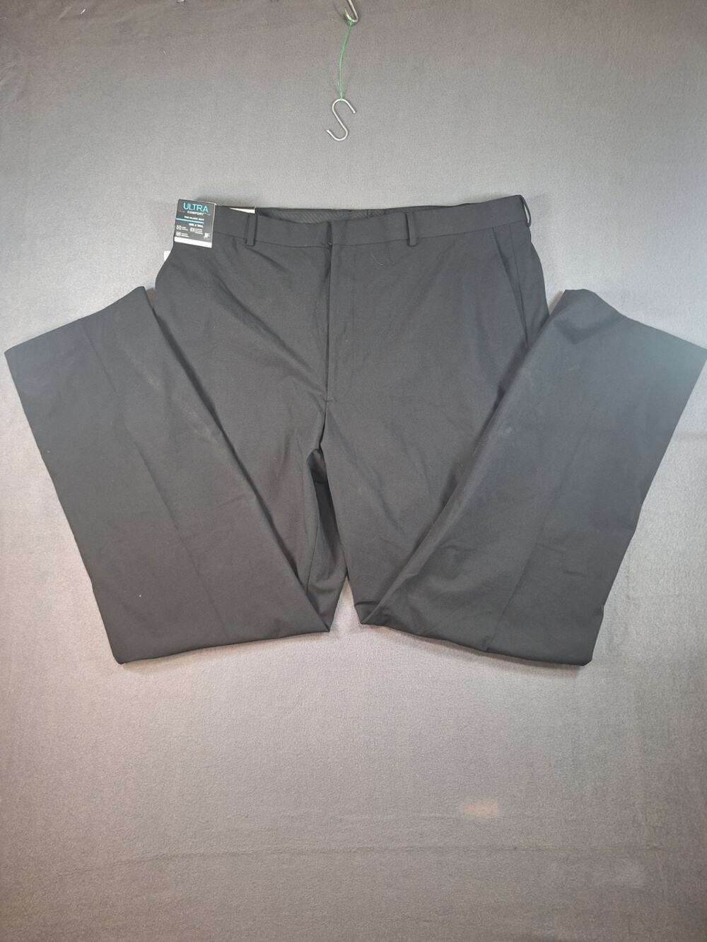 JF Ferrar Big & Tall Ultra Comfort Pants Stretch Adjustec Mens 42X34 Black